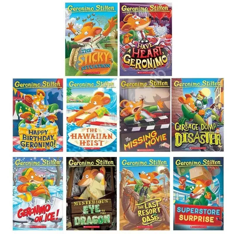 10 Copies of Geronimo Stilton SET (71-80) English Original Classic Children's Novel Chapter Book Bridge Book 7-10 Years Old