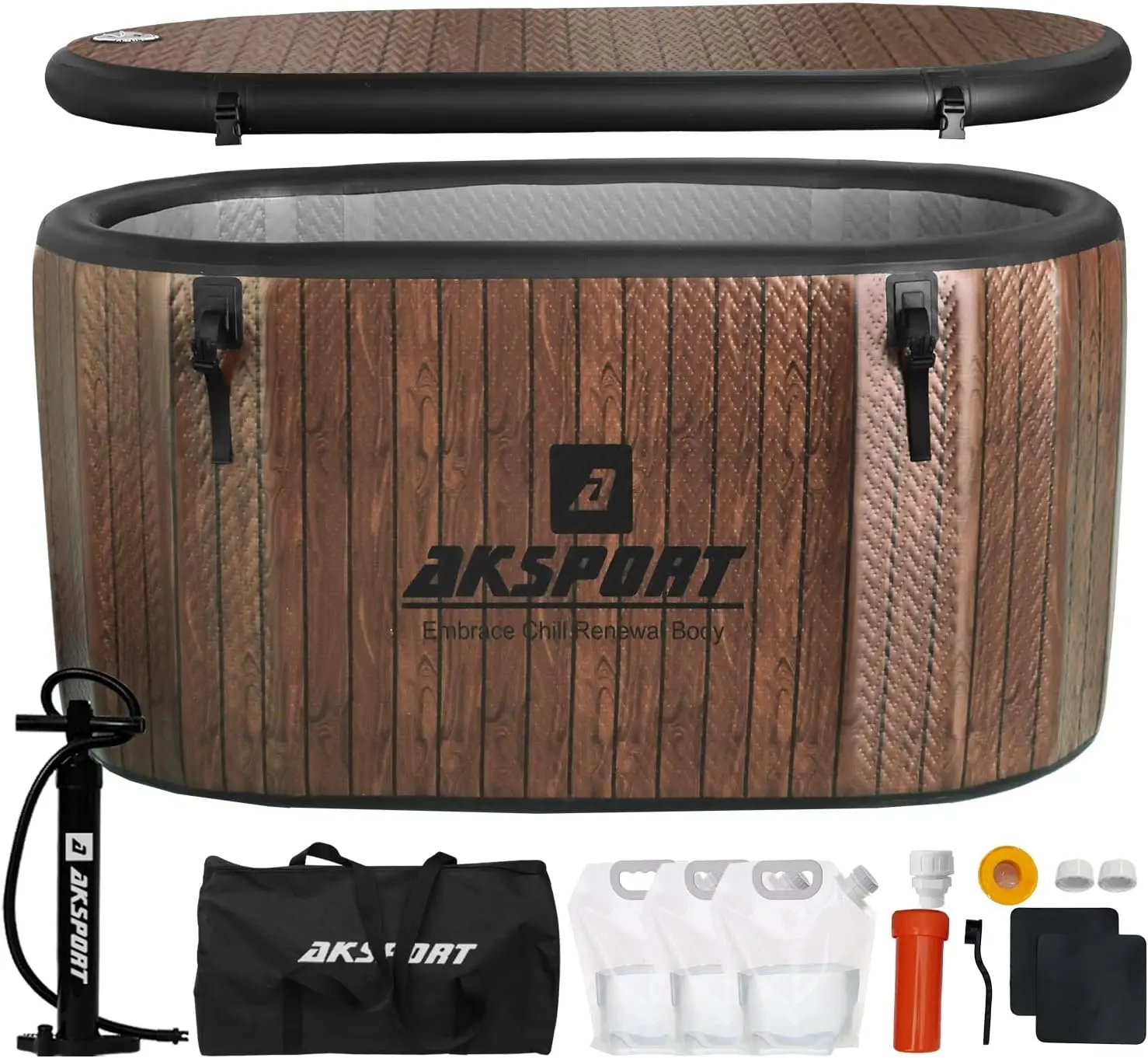 

Ice Bath Tub for Athletes, 151 Gallons Inflatable Cold Plunge Tub Compatible with Water Chillers, Icebath for Recovery & Cold Wa