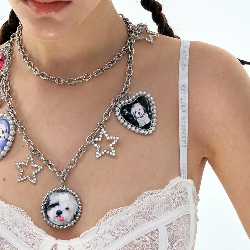 Cat and puppy combination waist chain trendy clothing can also be worn as a necklace accessory