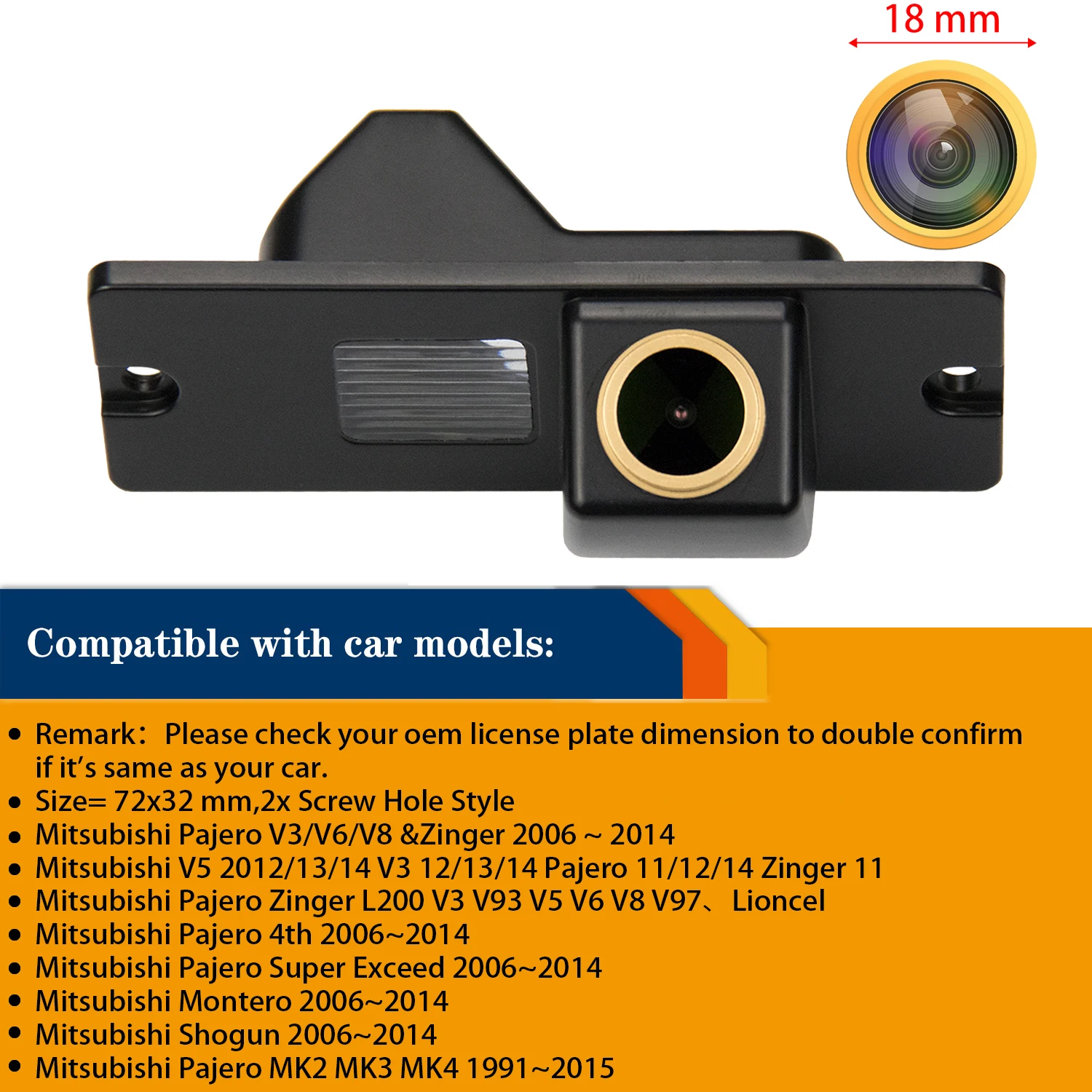 Misayaee Free Filter HD 1280 * 720P Car Rear View Camera for Mitsubishi Pajero Montero Zinger Dion Night Vision Waterproof