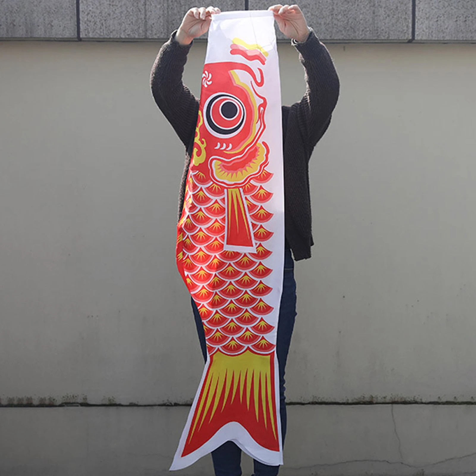 Hot 140cm Japanese Carp Spray Windsock Streamer Fish Flag Koinobori Kite Cartoon Fish Colorful Windsock Carp Wind Sock Flag