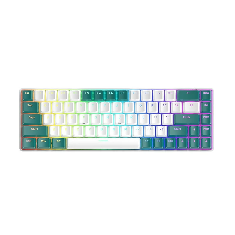 Teclado mecánico AULA T8RGB, 68 teclas, teclado mecánico personalizado con cable tipo c, teclado para juegos de portátil de escritorio, Halloween