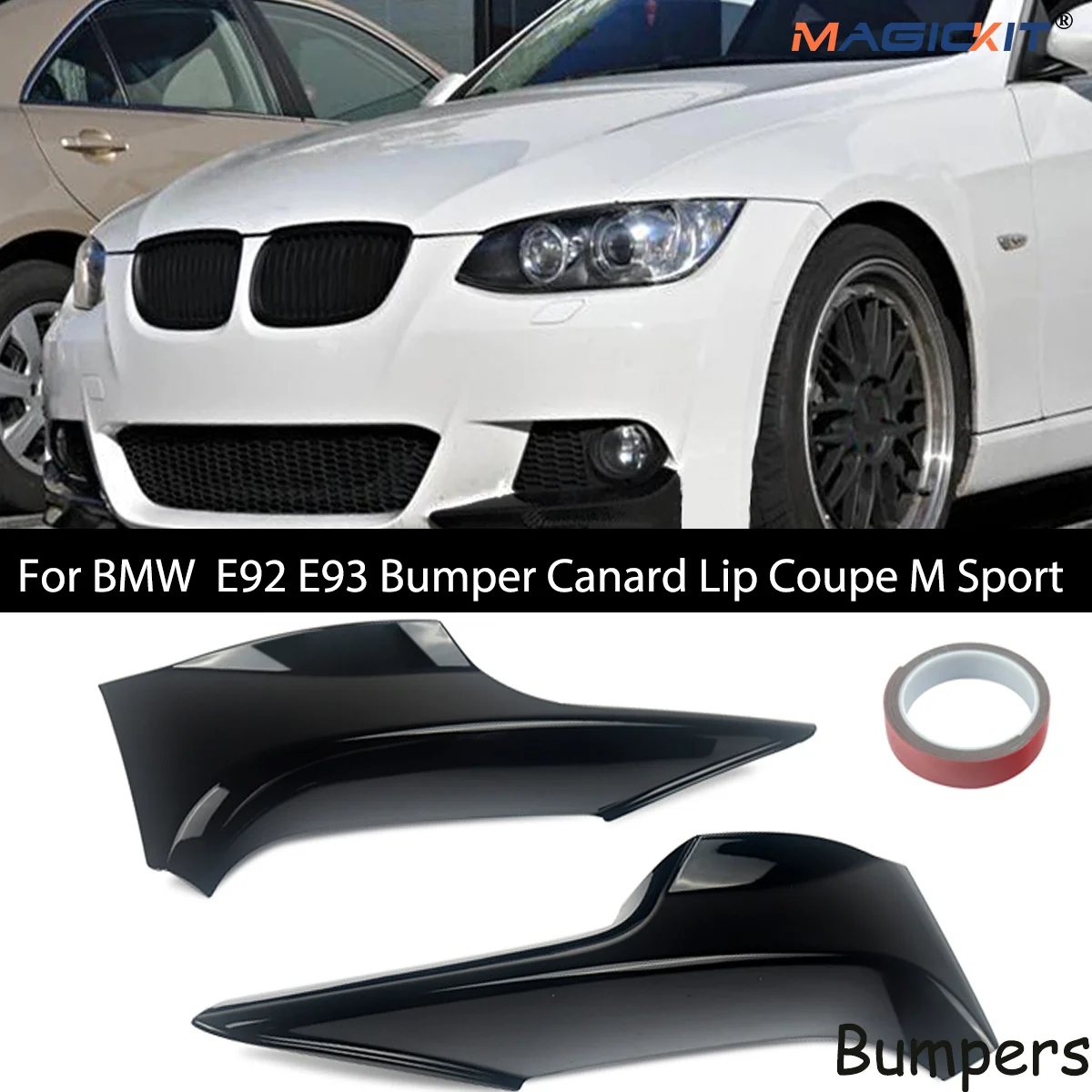 

For BMW 3 Series Front Bumper Splitter Spoiler Lip for -BMW E92 E93 M Sport style M3 2007-2010 Car Replacement Car Accessories