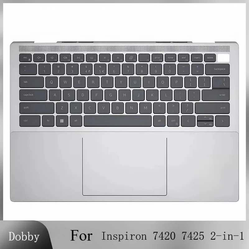 

New For Inspiron 7425 7420 2-in-1 P161G Laptop Palmrest Upper Cover Case with Backlight US Keyboard Touchpad Silver 0NDRPP