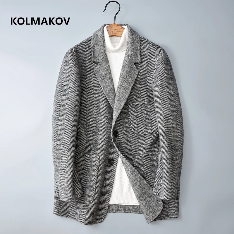 

2024 spring new arrival Men's Blazers Autumn 80% Wool fabric Blazer Jackets high quality woolen Men Classic coat