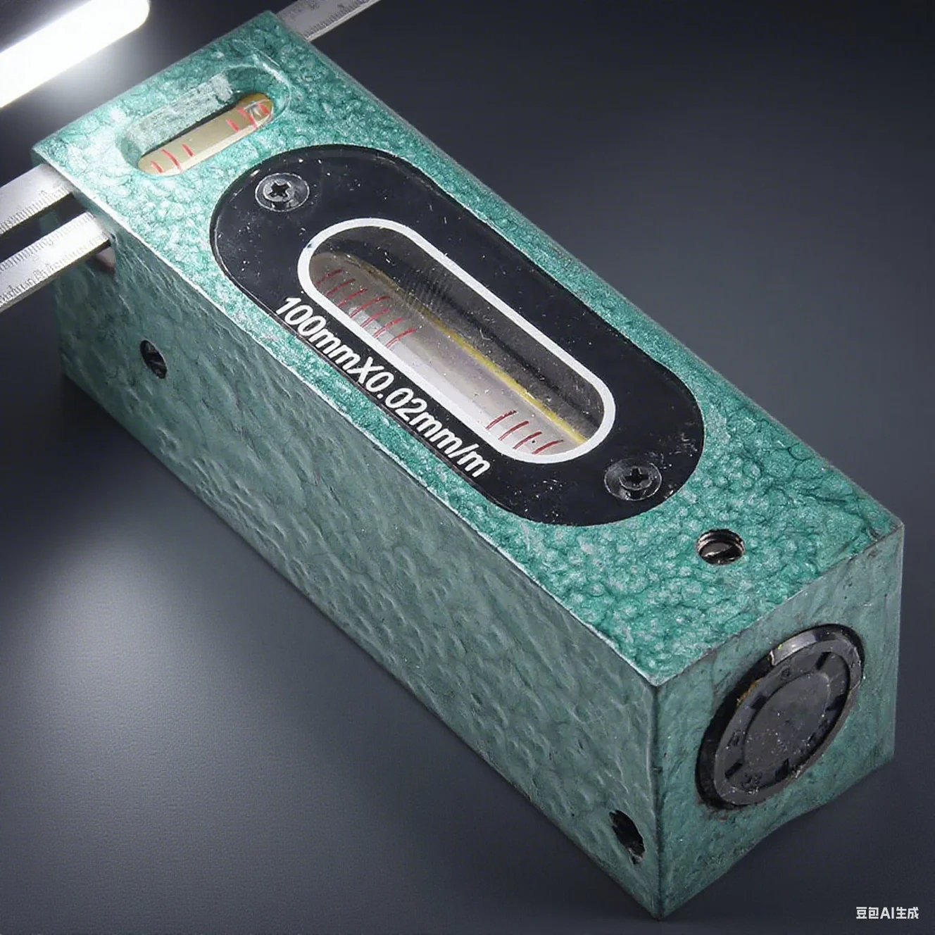 striscia-per-strumento-di-misurazione-industriale-ad-alta-precisione-da-002-mm-livello-100-mm-per-ingegneri-con-base-con-scanalatura-a-v-e-custodia-protettiva-in-legno