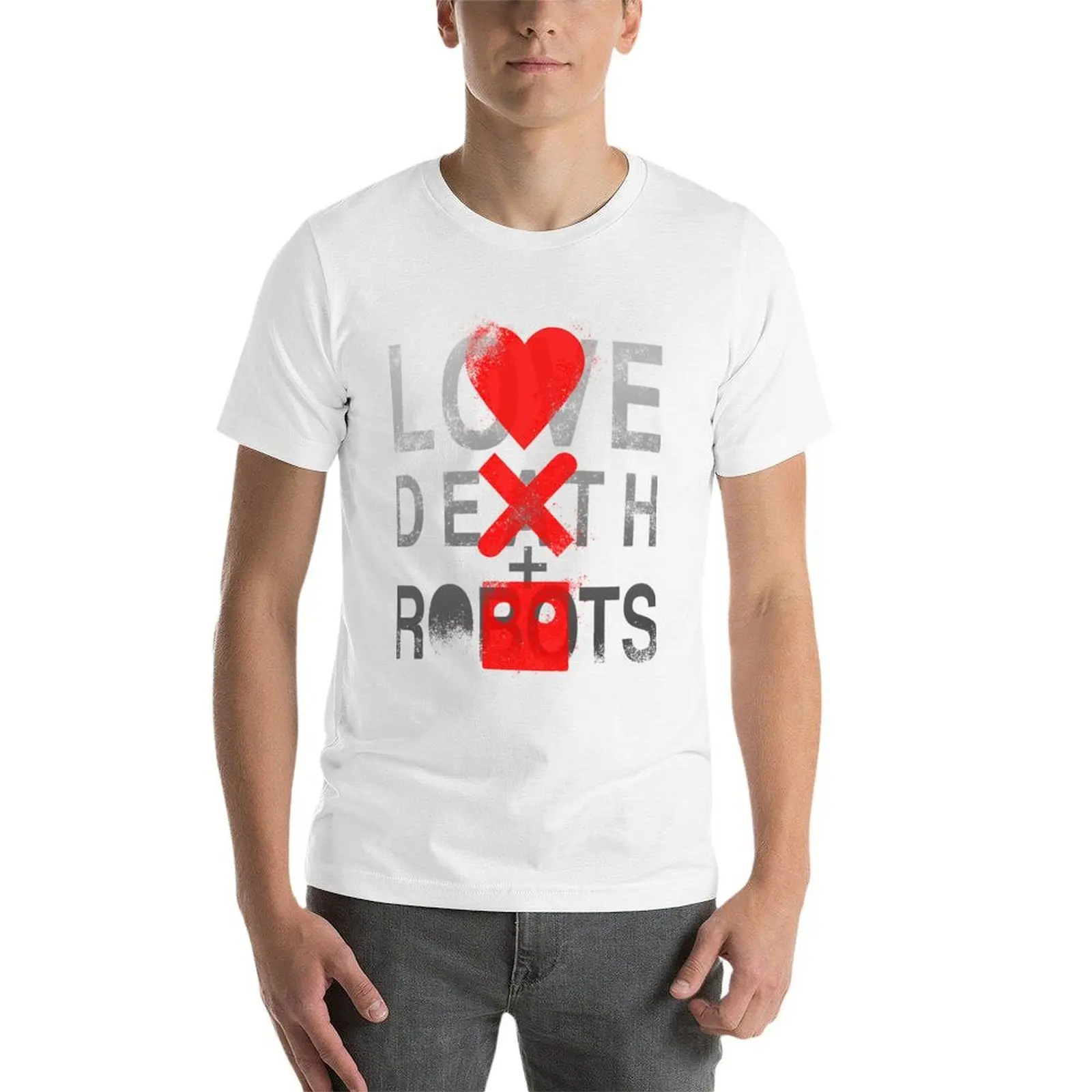 تي شيرت Love Death + Robots تي شيرت مضحك تي شيرت قطني للرجال تي شيرت برسومات #4