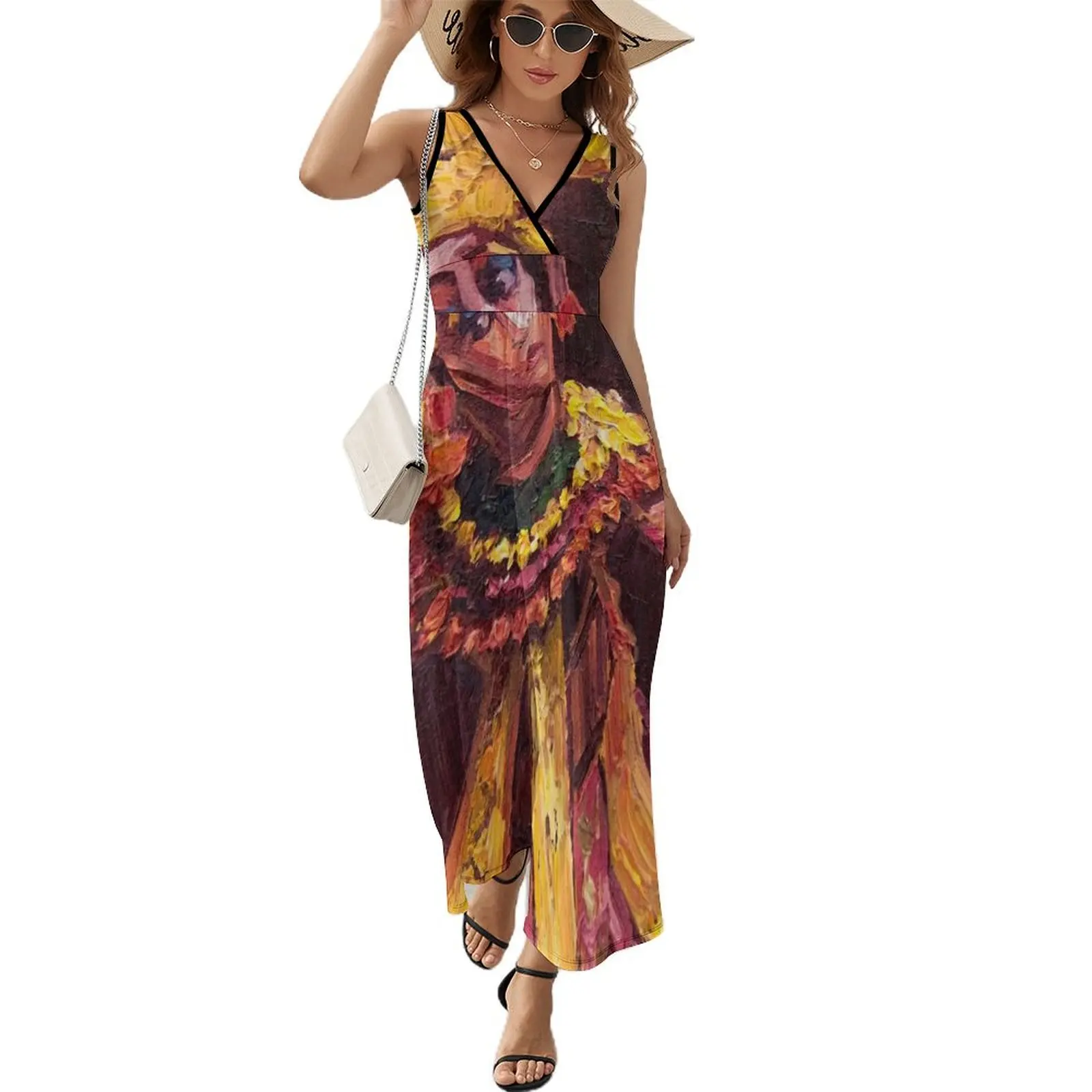 

Legong Dancer - Red Sleeveless Dress evening dress woman Clothing female dress summer