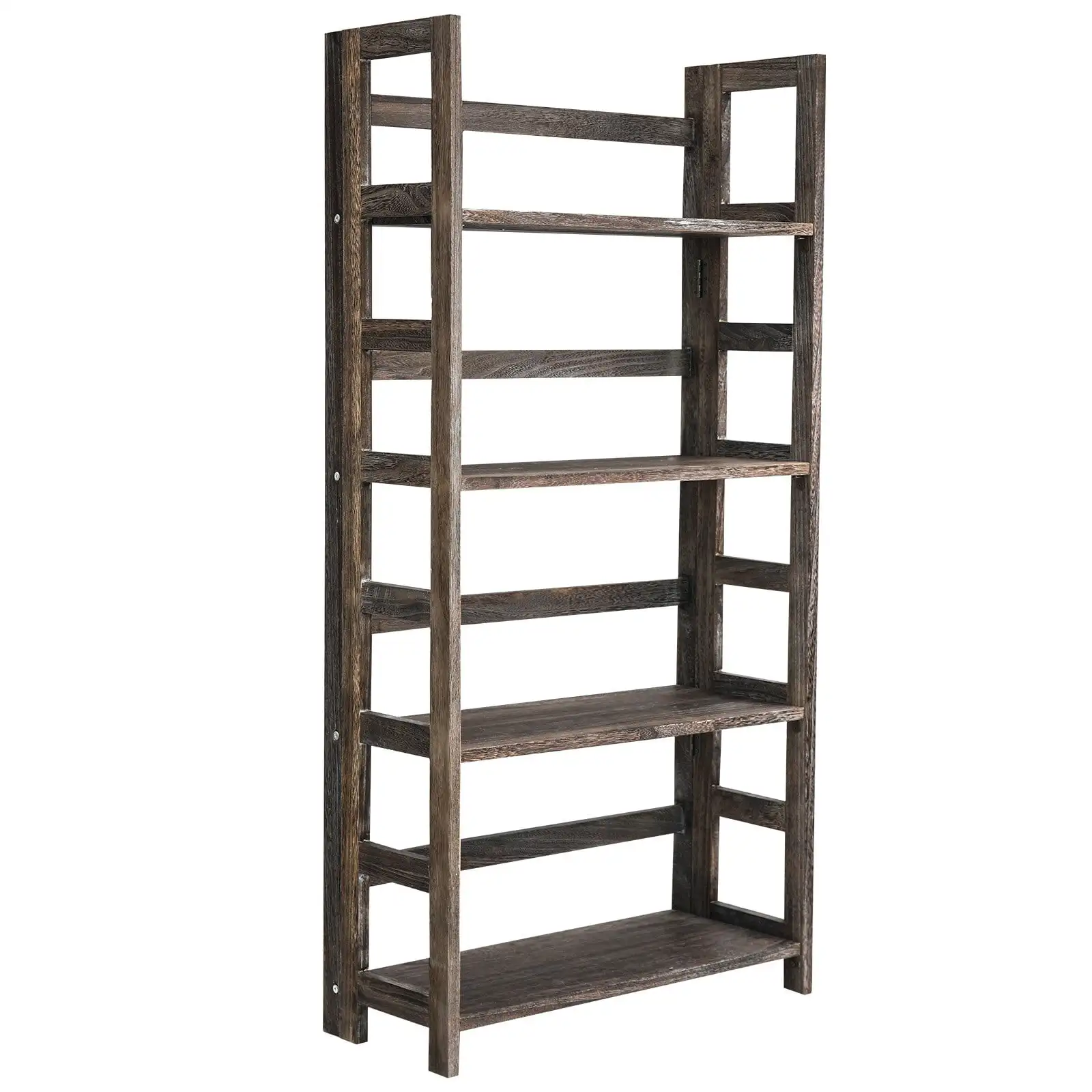 

Proman Products Hickory 4 Layers Folding Bookshelf, Paulownia Wood, Walnut Color