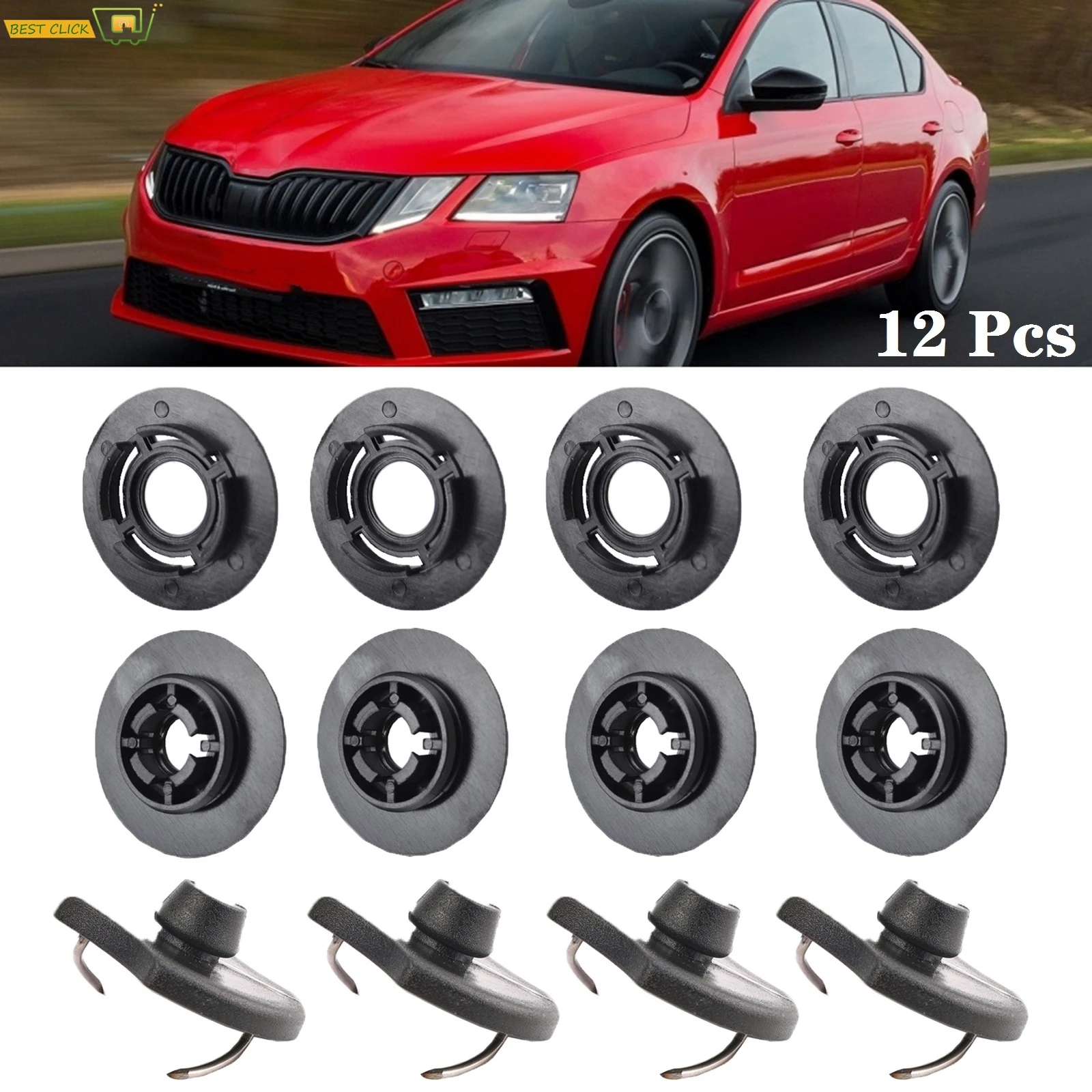 12PCS For Skoda Octavia A7 Octavia A5 Superb Car Mat Clips Floor Holders Fixing Clamps Retainer Grip 3D08645214PK 3D0864523B41