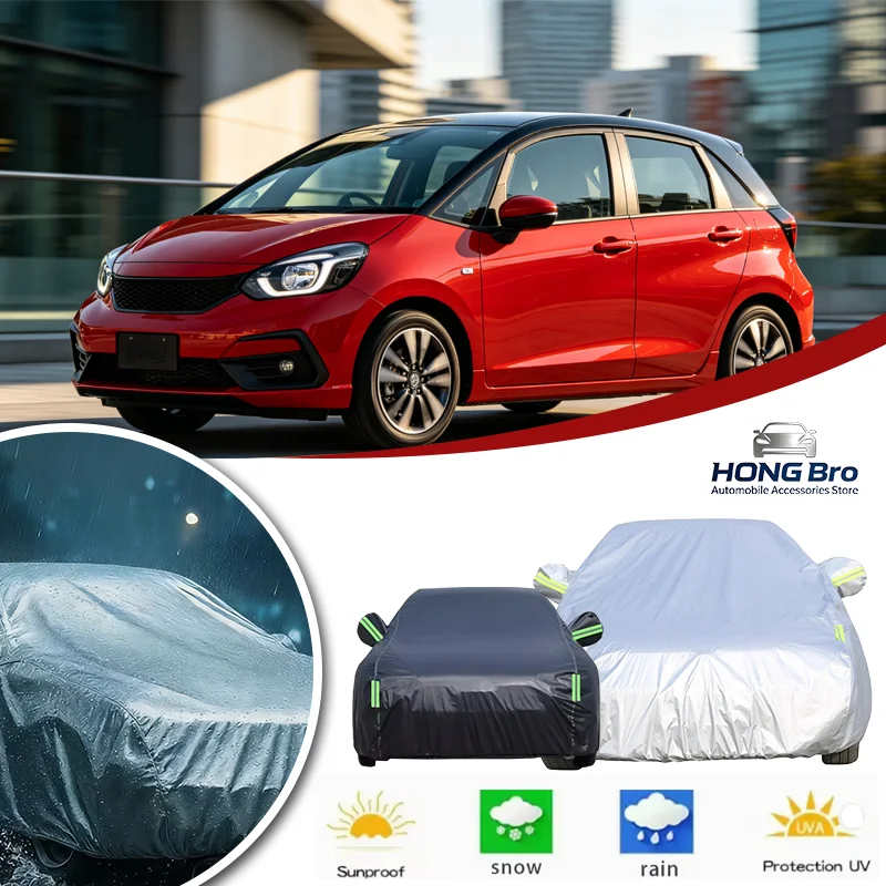 

Car Cover Outdoor Sun Anti UV Rain Snow Frost Dust Protection Cover For Honda Fit Jazz Waterproof All Weather for Automobiles