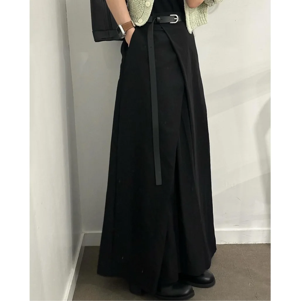 Chic Asymmetric Design Long Skirt Slimming Loose plus Size High Waist A-Line Dress Polyester Fiber Commute Style Summer 2026
