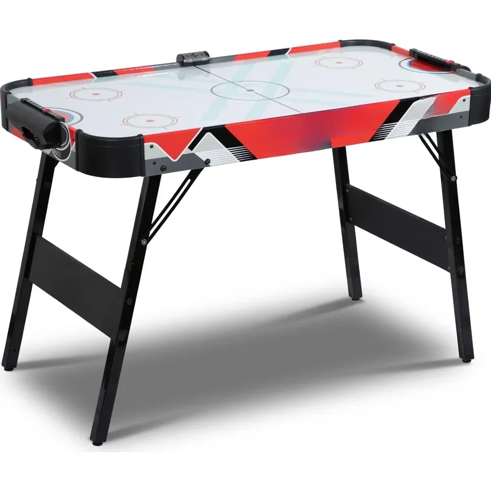 

Foldable Powered Air Hockey Table, 48” Mid-Size Indoor Hockey Table Sports w/2 Pucks, 2 Pushers, Digital LED Scoreboard