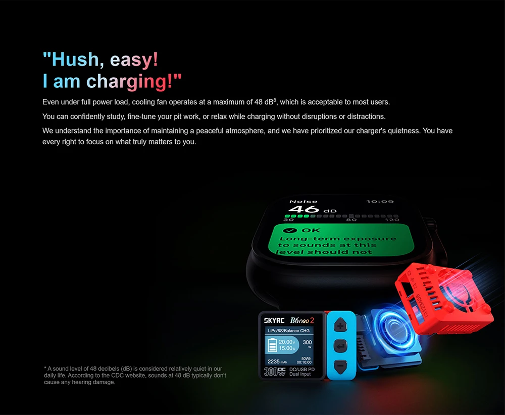 NEUES SKYRC B6neo 2 Smart-Ladegerät Multifunktional 300W PD 80W für LiPo LiFe Lilon LiHV NiMH NiCd Pb Akkus DC-Stromeingang – Detail 20