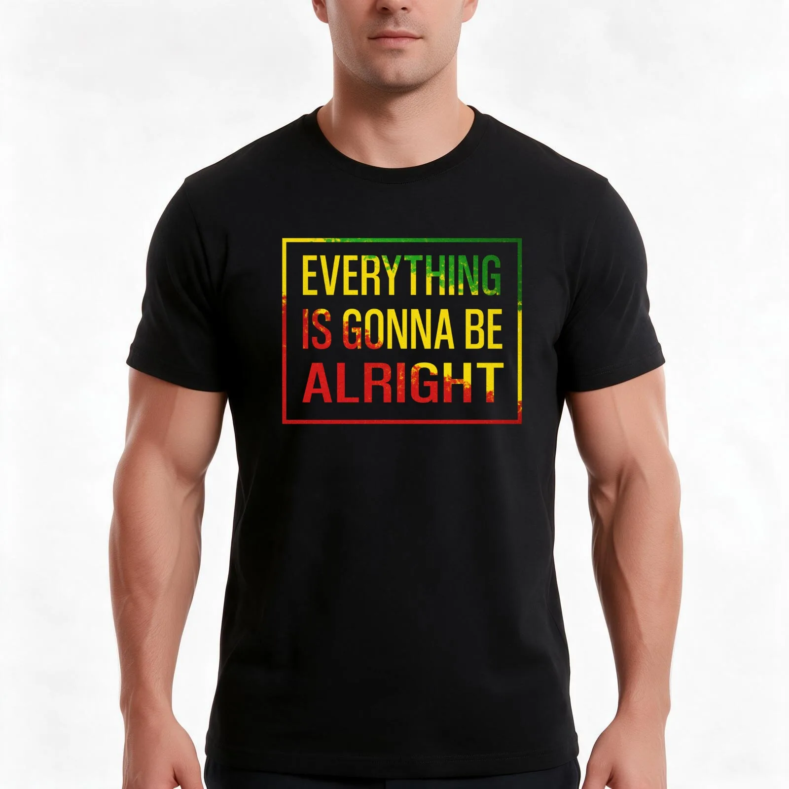Everything is gonna be alright T-Shirt, Summer Casual Cotton Tee, Oversized Streetwear Tops, Vintage Graphic Print, 100% Cotton