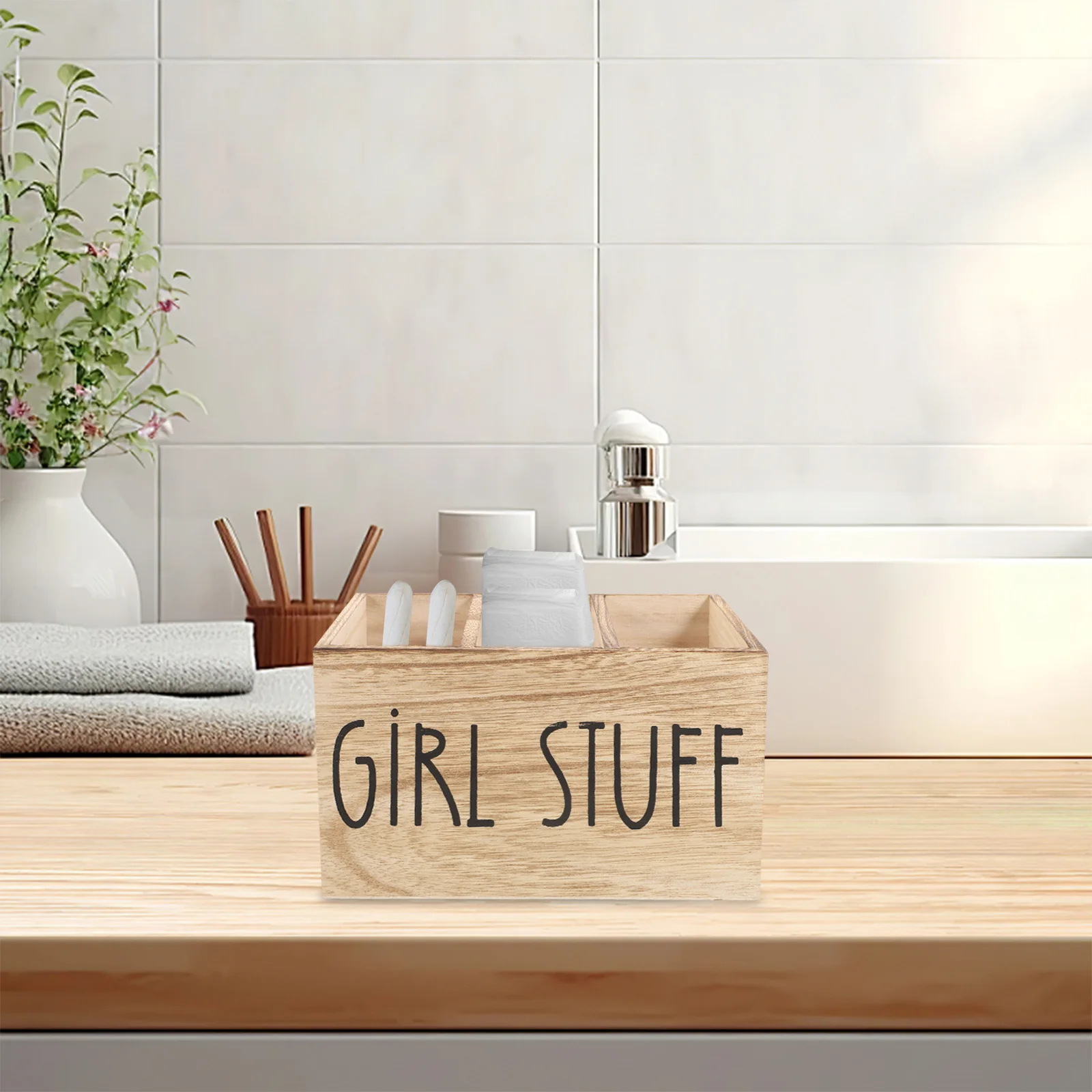 

Деревянный ящик для хранения в ванной комнате с крышкой, органайзер для гигиенических салфеток, держатель для женских продуктов, деревенский декор для фермерского дома, столешница