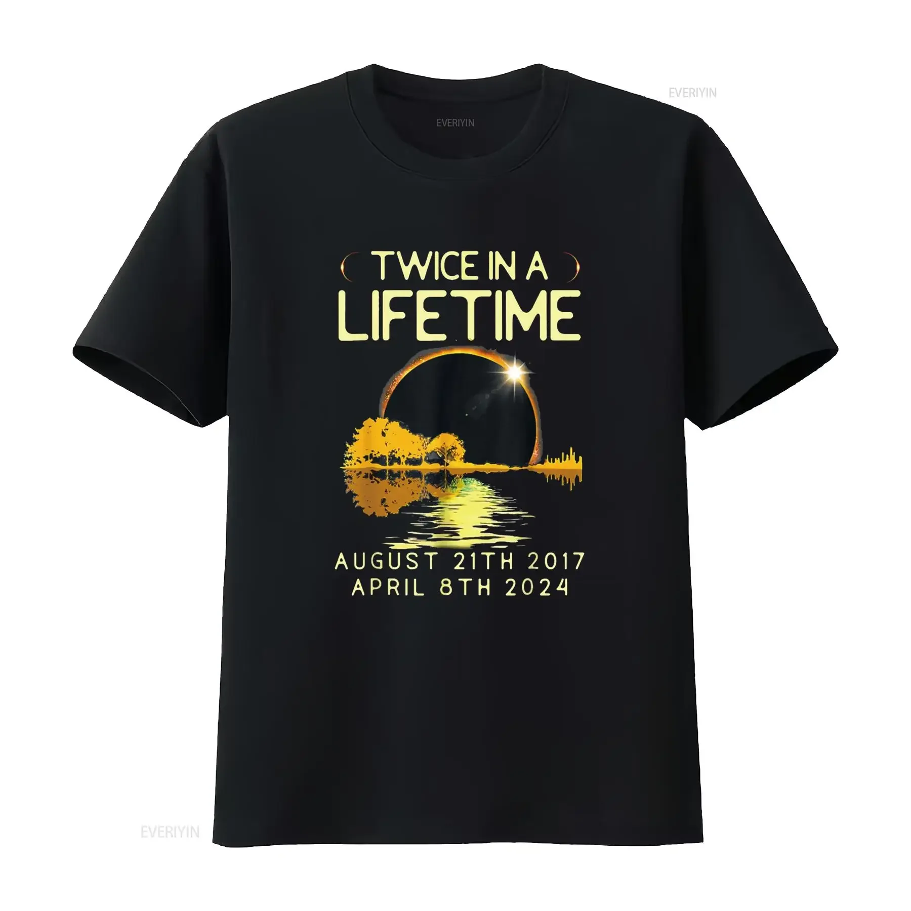 Solar Eclipse T Shirt Twice in Lifetime April 08 2024 Black vintage Washed graphic fashion Comfortable Top For Everyday Wear