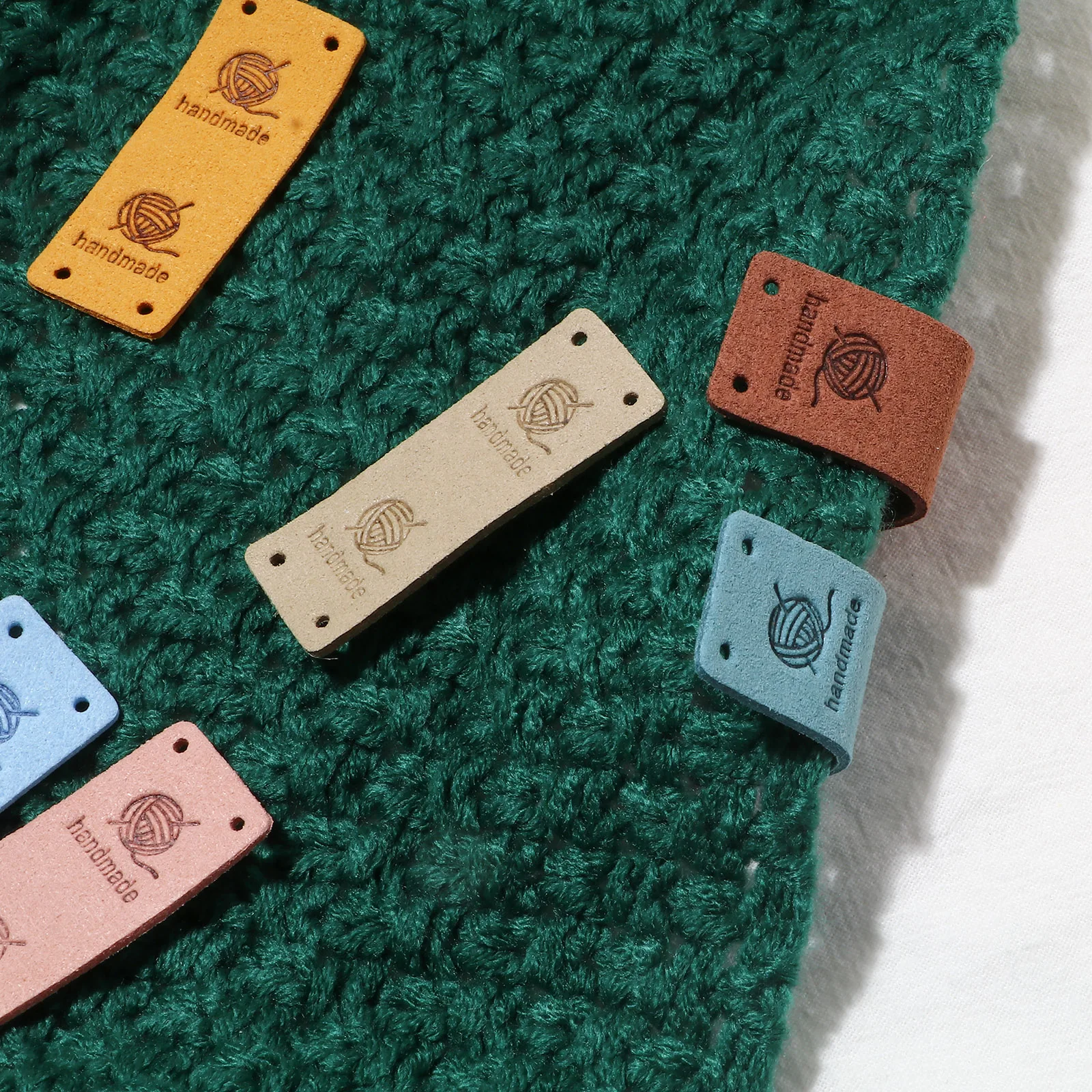 10 PCs PU Leather Label Tags Rectangle \