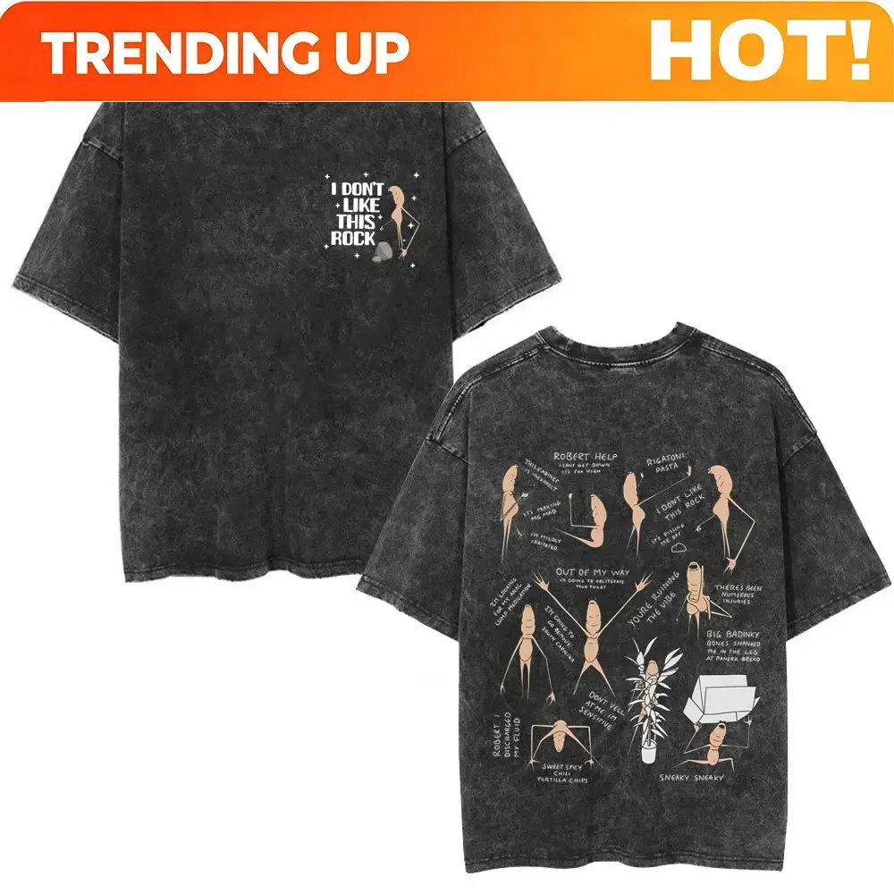 Customization Washed Vintage I Dont Like This Rock Print T Shirt Funny Marcus The Worm Meme T-shirt Men Women Casual Oversized C