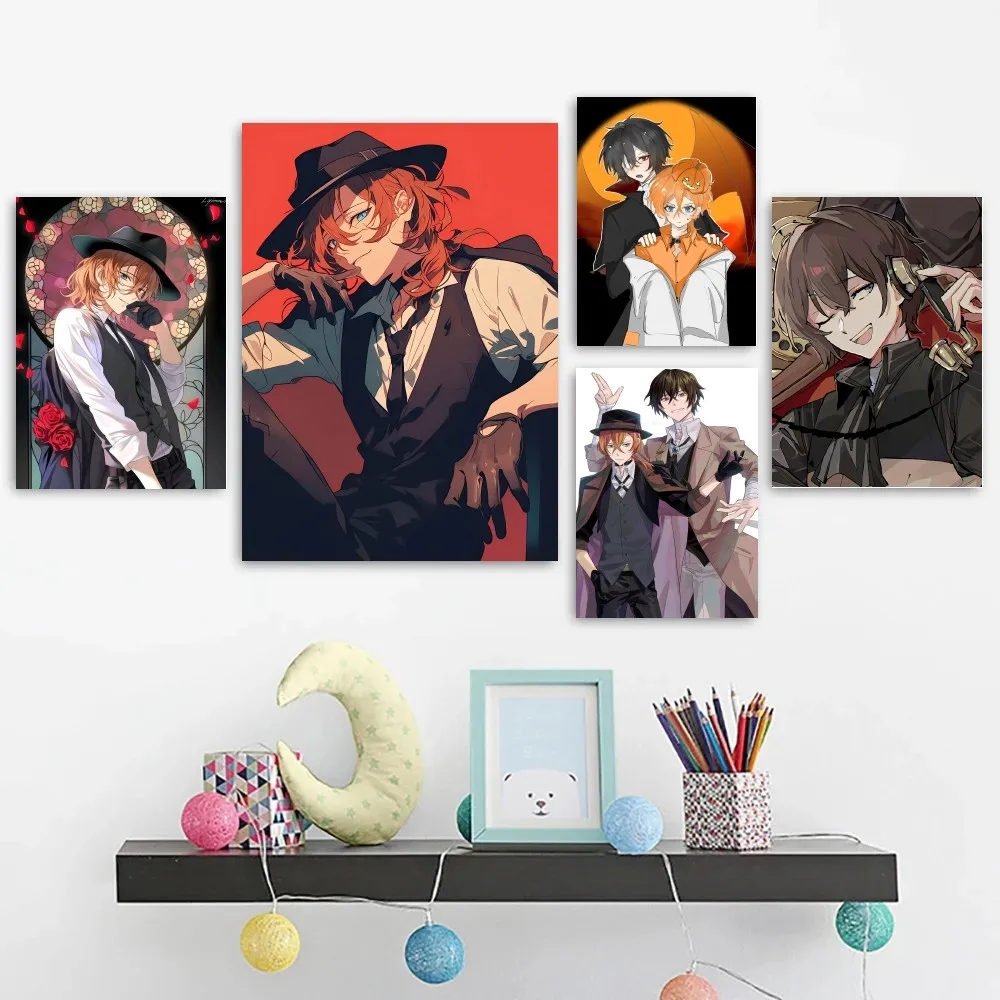 Bungo Stray Dogs Dazai Chuuya Anime Poster Frameless Painting Bedroom Wall Sticker Living Room Home Decoration