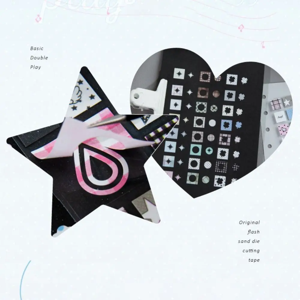 60mm * 1m Nastro fustellato Stella Bolla Scintillante Diario Scrapbook Adesivi Ins Stile Decorazione Collage Adesivo Scrapbooking