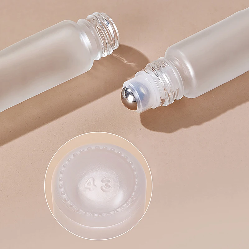 1/2/3/5/10Ml Cosmetische Container Rol Op Glazen Flessen Voor Etherische Olie Lege Parfumfles Hervulbare Container Met Houten Deksel