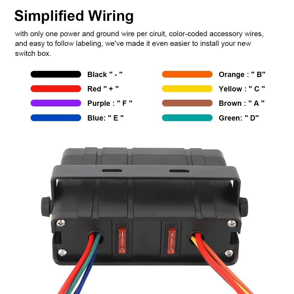 24V 12V 6 Buttons Switch Panel With 30A Fuse Blade Indicator Car Lights Toggle Accessories For Boat Truck Trailer Caravan Marine