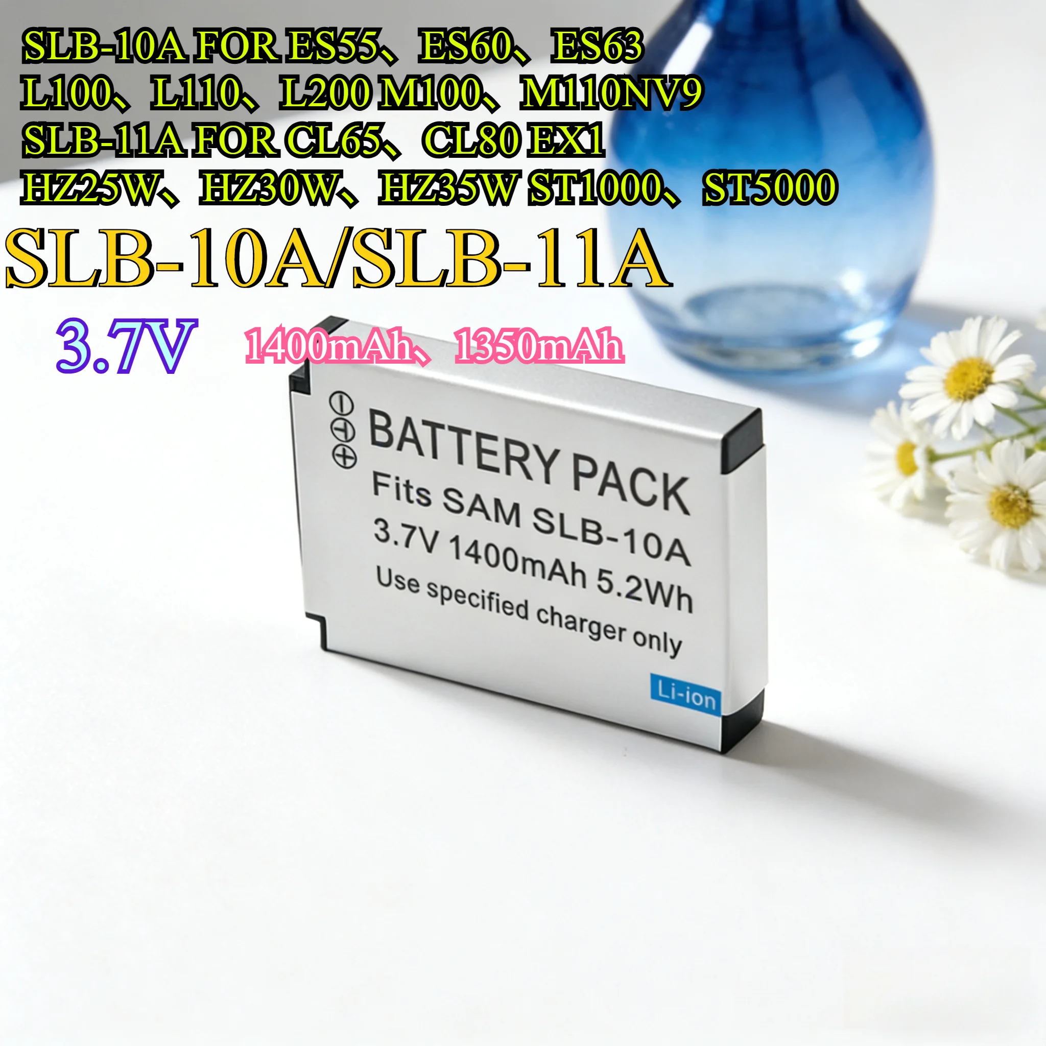 بطارية بديلة 1400 مللي أمبير SLB-10A/SLB-11A لأجهزة سامسونج وكاميرات JVC طاقة ليثيوم أيون متوافقة مع سلسلة Digimax/GR-D