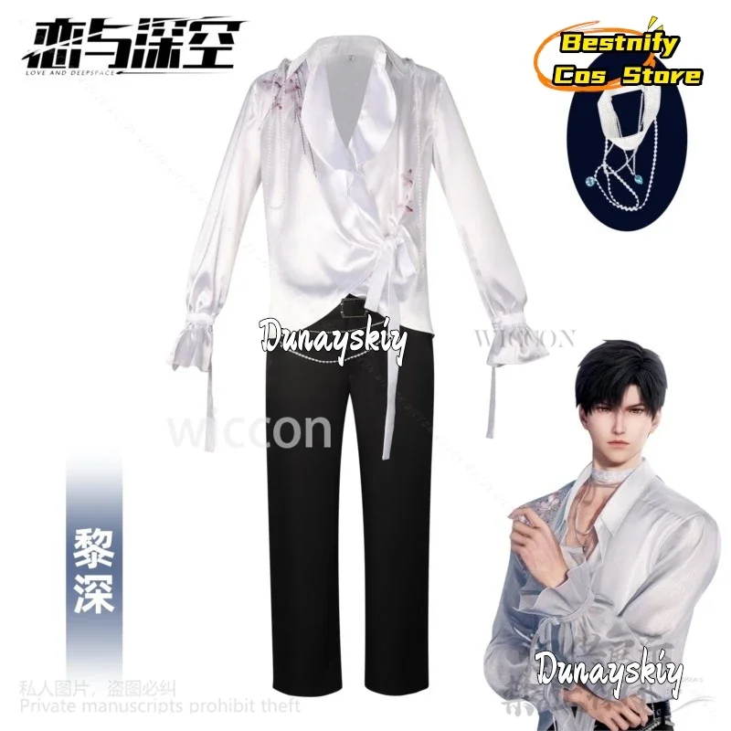 لعبة كوسبلاي لاف آند ديب سبيس كوسبلاي زين ليشن زي الربيع والزهور قلادة السراويل أنيقة الفرنسية زهرة قميص شعر مستعار كوسبروف