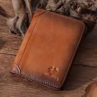 HUMERPAUL Slim Soft Real Leather Wallet for Men RFID Blocking Bifold Multi-card Card Holder ID Purse Male Thin Front Pocket