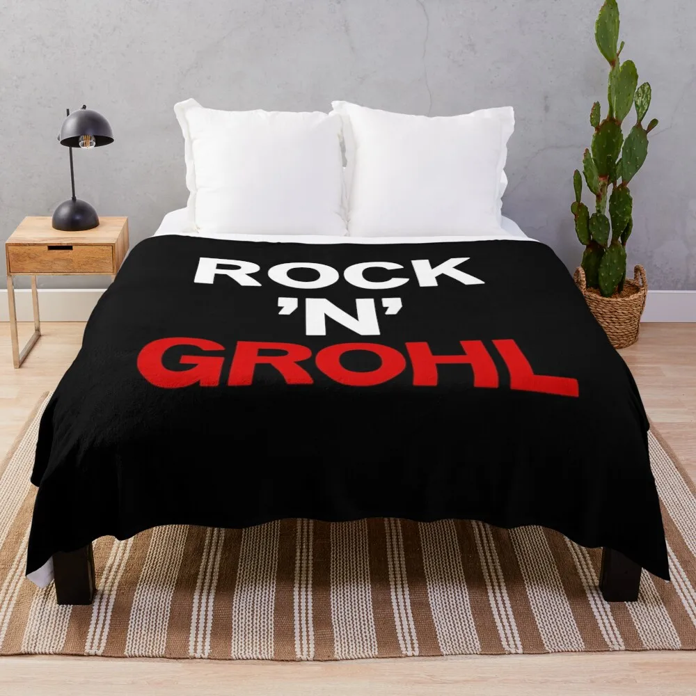 

Rock N Grohl, Dave Grohl, As Worn By Dave Grohl Throw Blanket Heavy Picnic Blankets