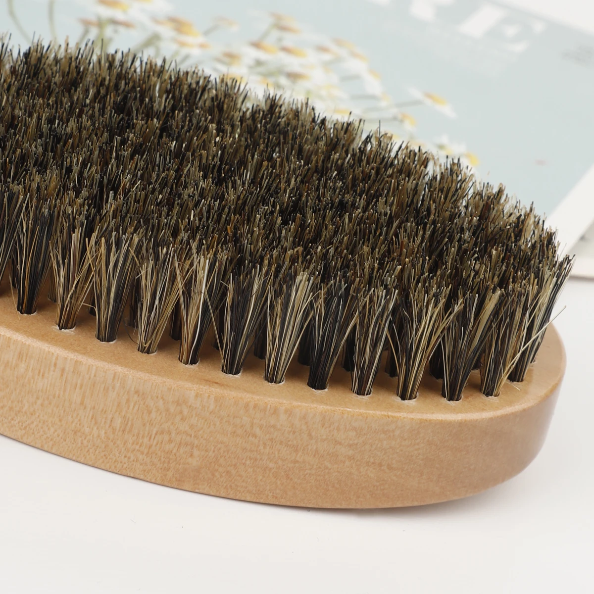 Men's Shaving Brush Set Boar Bristle Portable Barber Natural Beard Brush Comb Scissors for Facial Cleaning Styling Tool - view 5