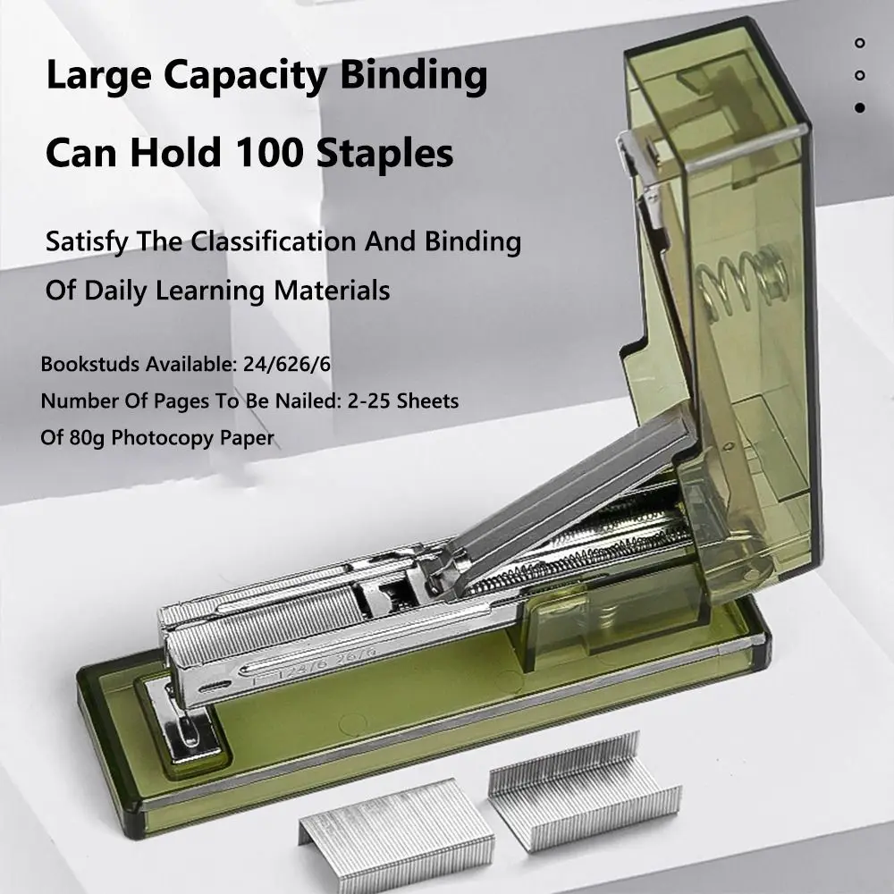 Use 24/6 26/6 Staples Stapler Transparent Effortless Long Stapler Large Size Labor-saving Stapling Machine Office School