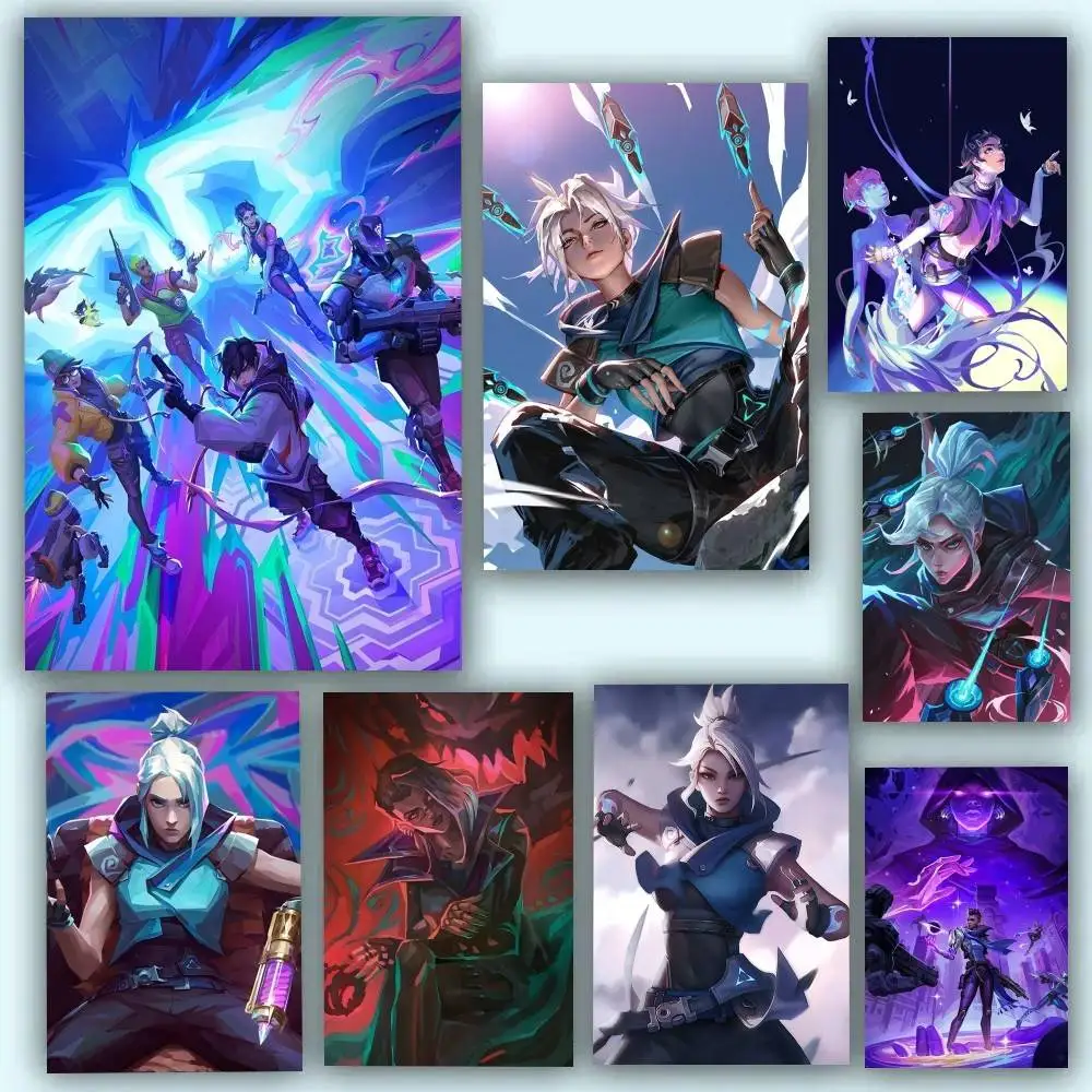 Hot Anime Game V-Valorants Posters Self Adhesive Waterproof Ideal For Living Room Bedroom Bar Decoration