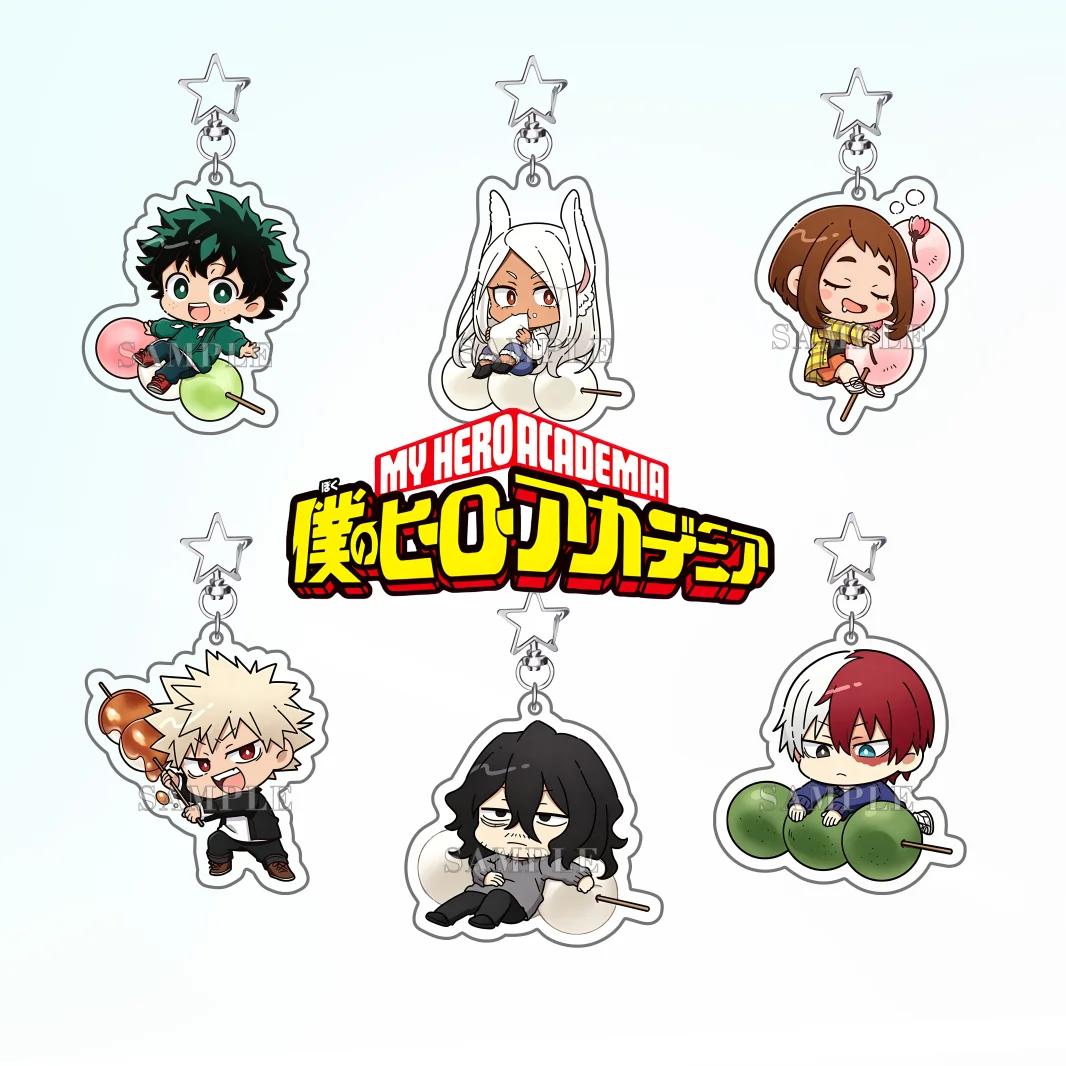 My Hero Academia 6CM Acrylic Keychain, Deku Bakugo Todoroki Charm, Boku no Hero Academia Anime Keyring, Bag Accessory, Gift