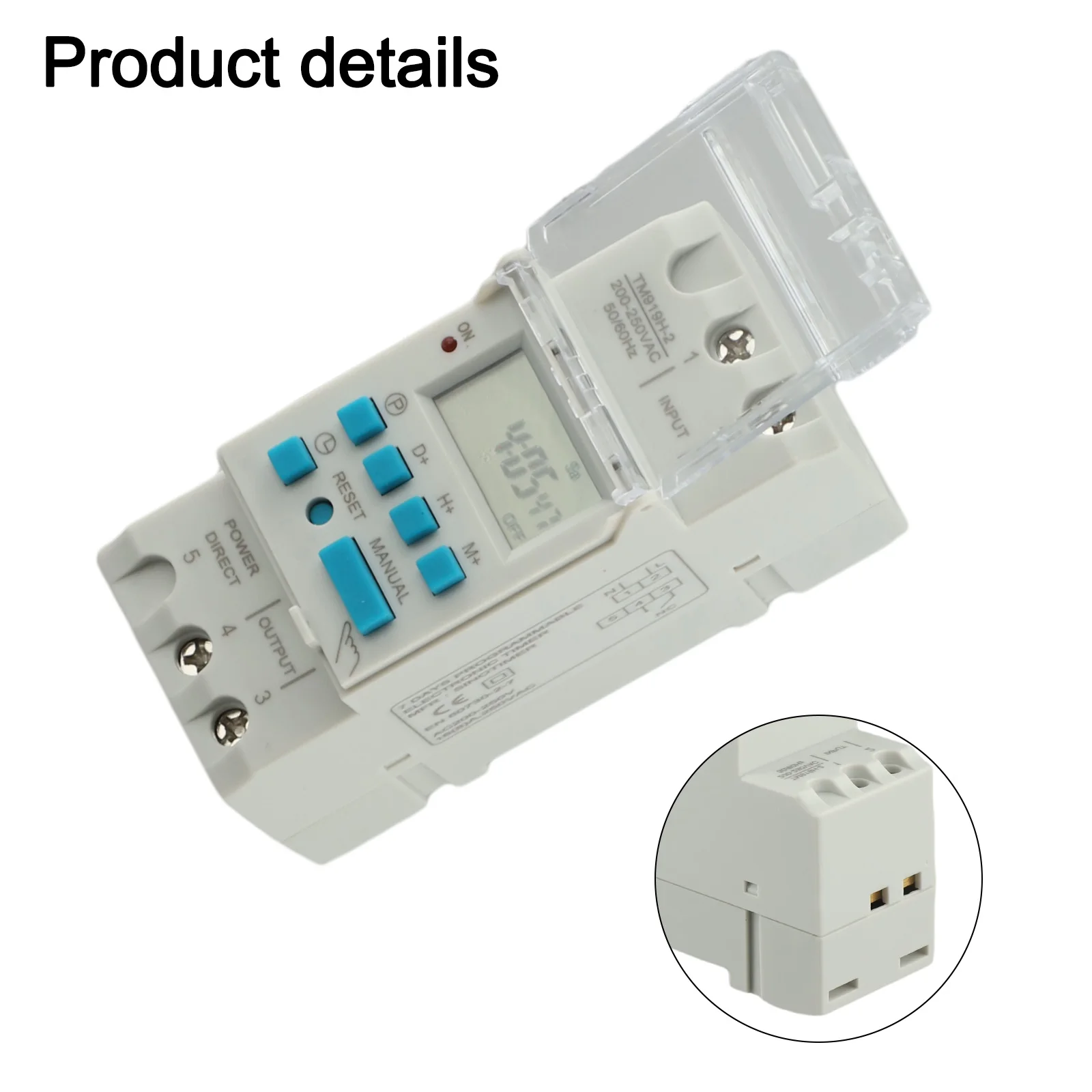 Automatic Time Correction 7 Days Programmable Timer 35x65x87mm Electrical Socket Temperature Range 10-50 Degrees Celsius