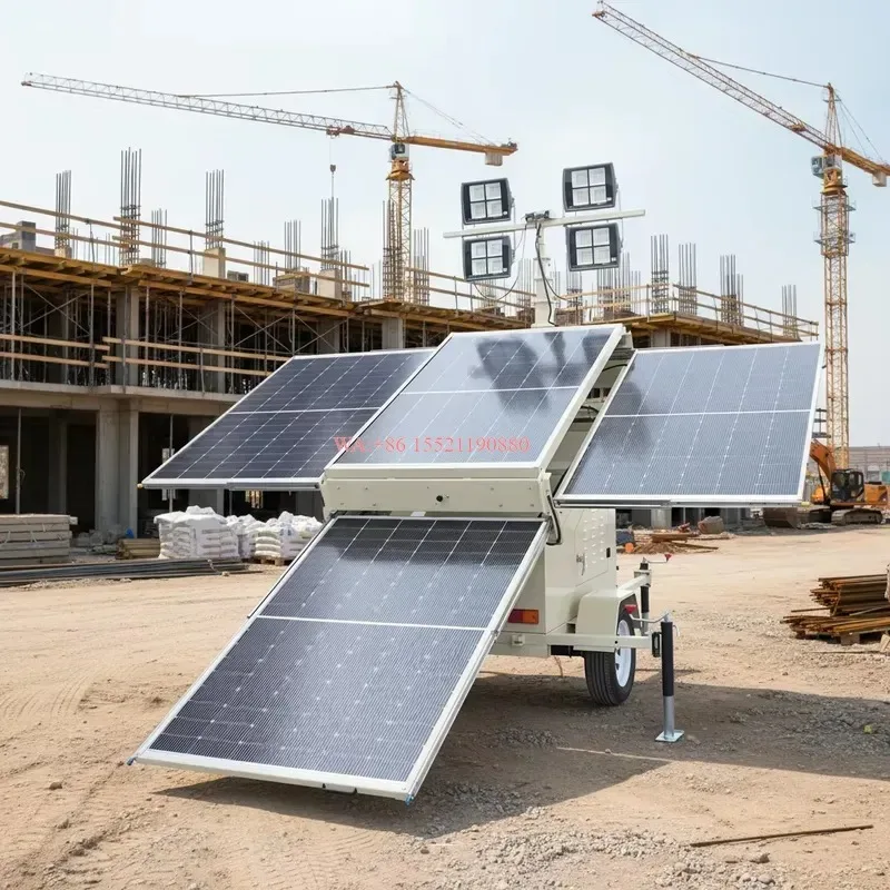 wmwmnu Energy Saving Eco Friendly Portable Solar Light Tower With LED Lights For Construction Mining Area