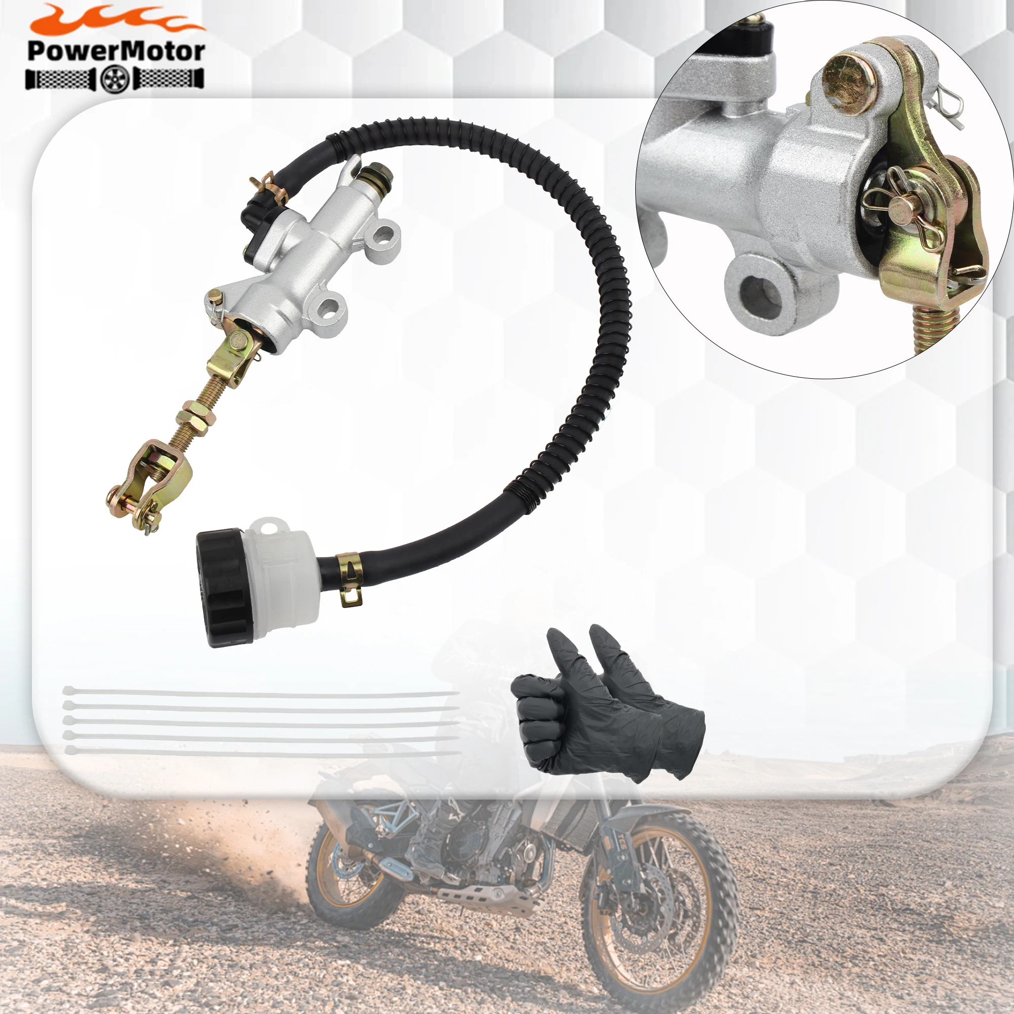 

Motorcycle Rear Brake Pump Quad Brake Master Cylinder Reservoir For Quad 4 Wheeler 50cc 70cc 90cc 110cc 125cc 150cc 200cc 250cc