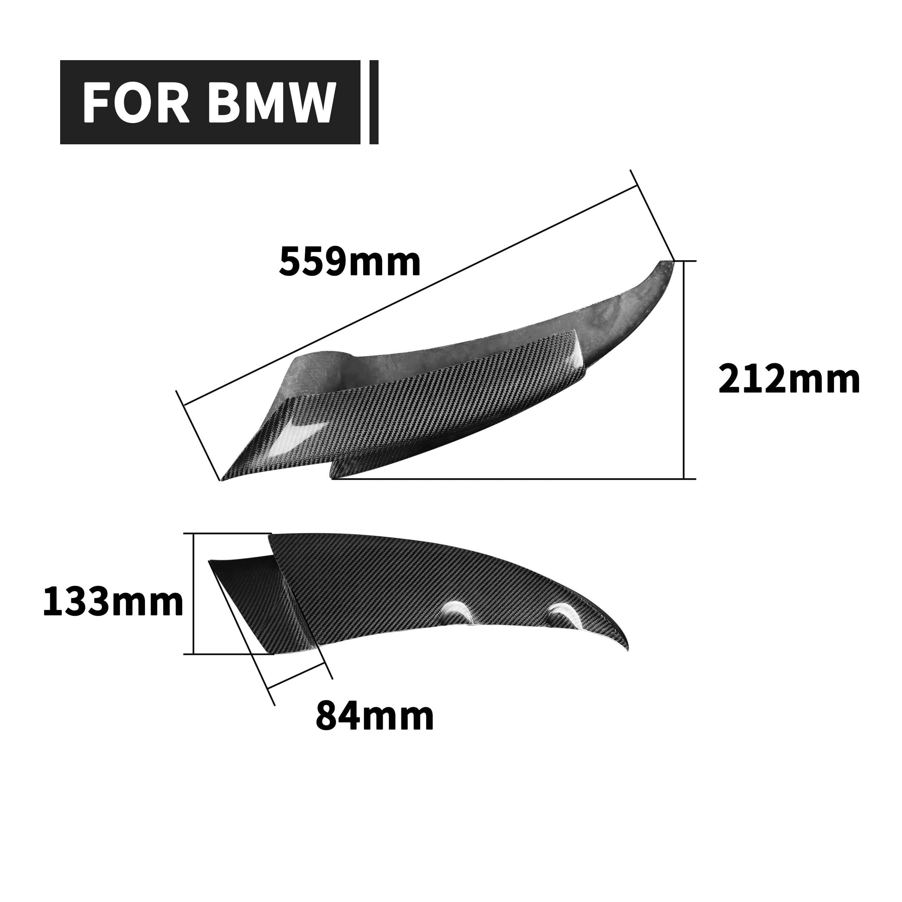 For BMW M3 E92 E93 Anterior Lip Angle Dry Carbon Fiber Cover Trim Automotive Exterior Modification Accessories