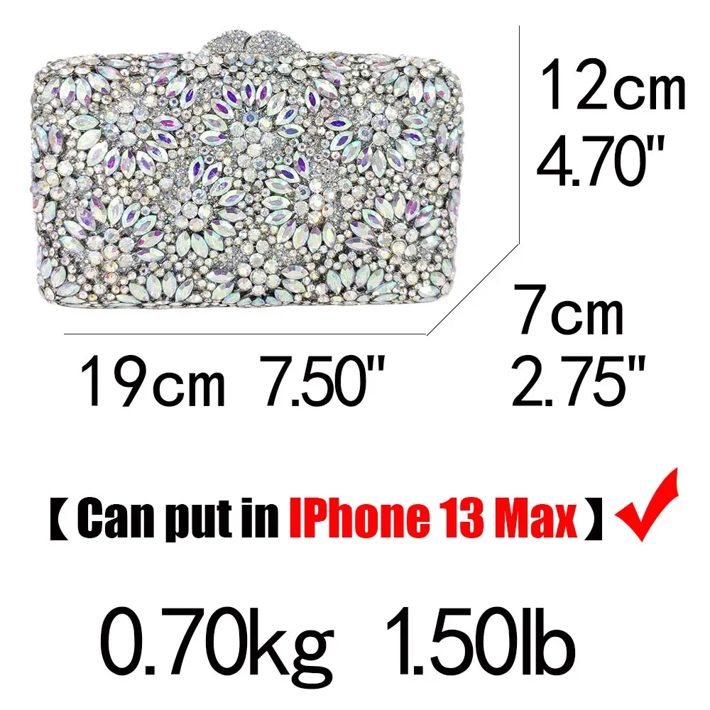 Boutique De FGG Pink Evening Handbags and Purses Women Flower Crystal Clutch Bags Wedding Party Bridal Rhinestone Minaudiere Bag