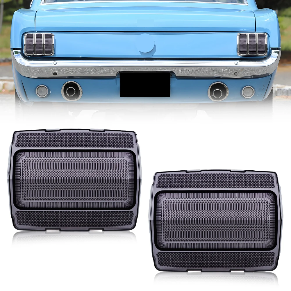 2Pcs For 1964 1965 1966 Ford Mustang Rear Bumper Backup Light Reverse Light Brake Light Tail Light Reflector Light Cover No Bulb