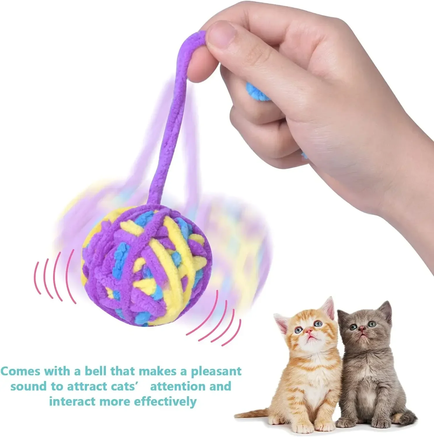 1/3/5/7pc Pet Cat Toys self entertaining chew and teaser cats toy balls wool balls cat supplies fidget toy for cats accessories