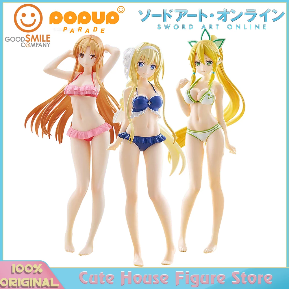

In Stock Original Good Smile GSC Pop Up Parade Sword Art Online Scherzo of Deep Night Beach Queens Alice Leafa Asuna Figure Toys