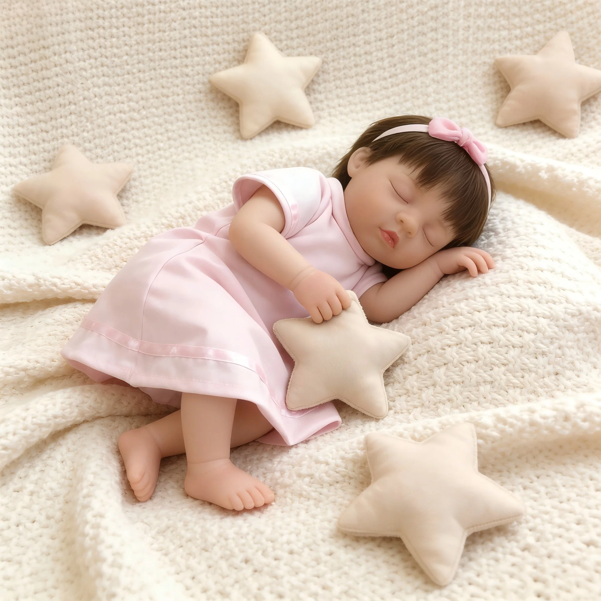 Lalki Reborn 33 cm, lalki z pełnym ciałem dla dziewczynek, idealne na prezenty świąteczne i urodzinowe (33 cm)