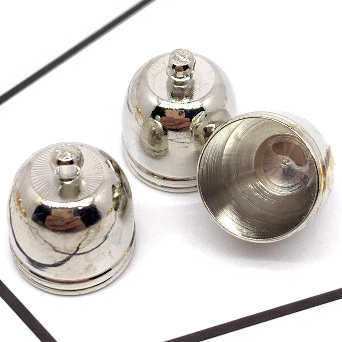 20-100 Stück 4-12mm Endkappen für Quasten, runde Crimp-Endkappen für Halsketten, Anhänger, Schmuckherstellung, Zubehör – Detail 6