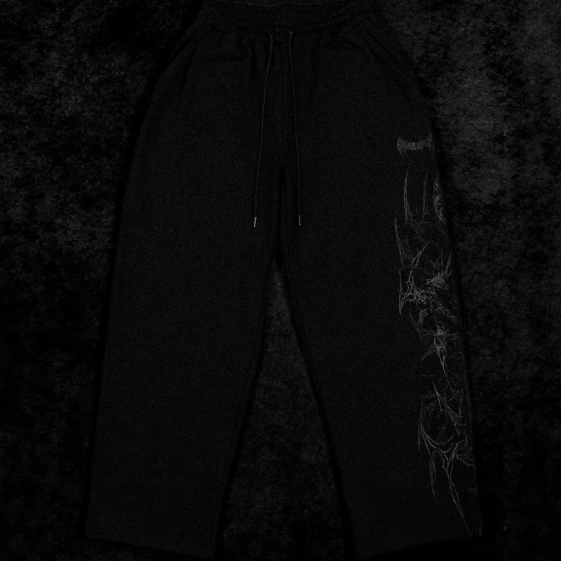 

Мужские модные брюки для фитнеса больших размеров с принтом, спортивные штаны в американском стиле, повседневные прямые брюки с принтом для фитнеса