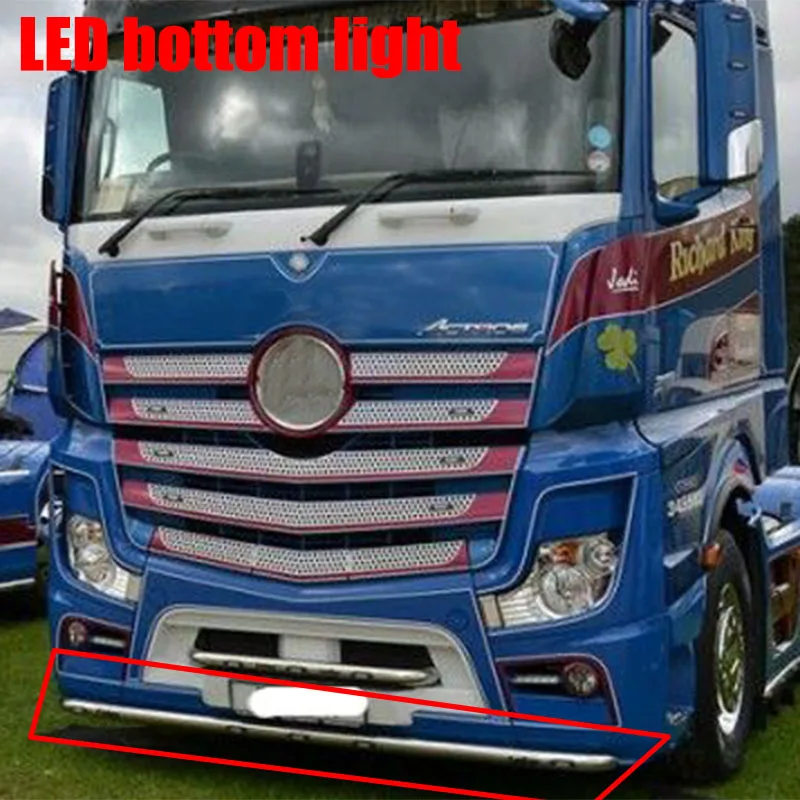 Metal Aluminum Rod LED Bottom Light Decorative Warning Light for 1/14 Tamiya RC Truck Trailer Tipper Benz 56335 56348 Actros DIY