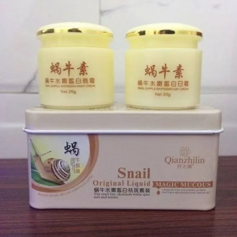 

QIANZHILIN Snail Tender Fair и набор для удаления веснушек, комбинированный дневной/ночной крем, уход за лицом для отбеливания и осветления