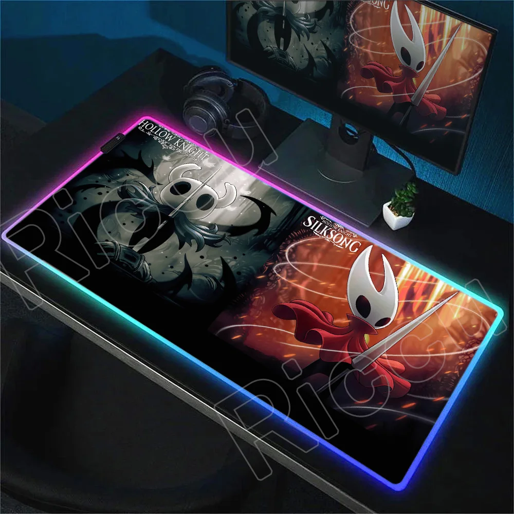 RGB Desk Mat Hollow Knight Mouse Pad Gaming Computer 900x400mm Large Mousepad XXL Keyboard Pad Office Carpet Computer Mouse Mat