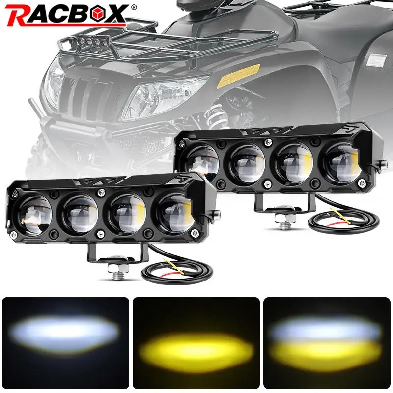 4 Lenses Car Truck LED Work Light Bar Running Lights 12V 24V LED Spot Fog Light for Tractor SUV ATV 4x4 Driving Headlights Lamp